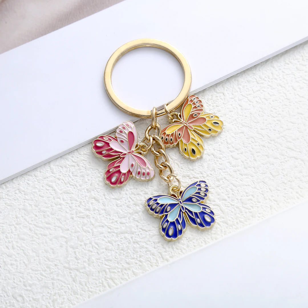 Cute Trio Butterfly Wing Key Chain