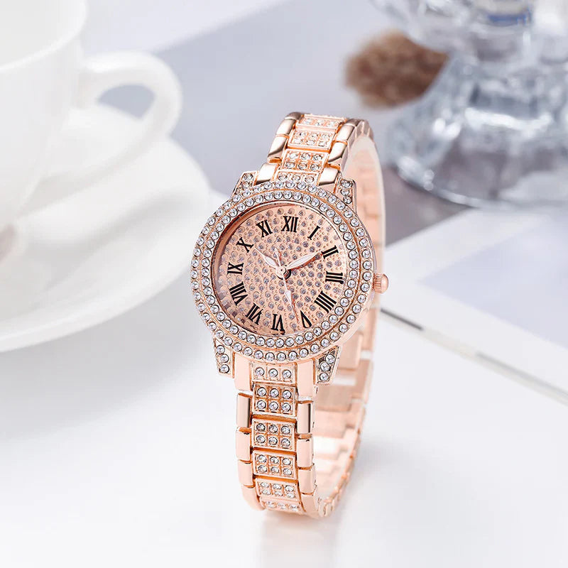 Classic Golden Diamond Wrist Watch