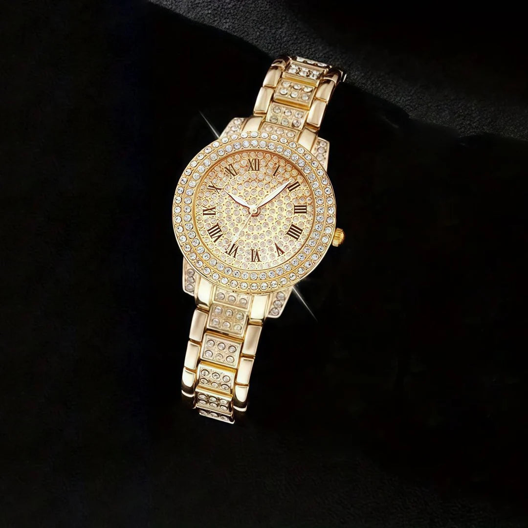 Classic Golden Diamond Wrist Watch