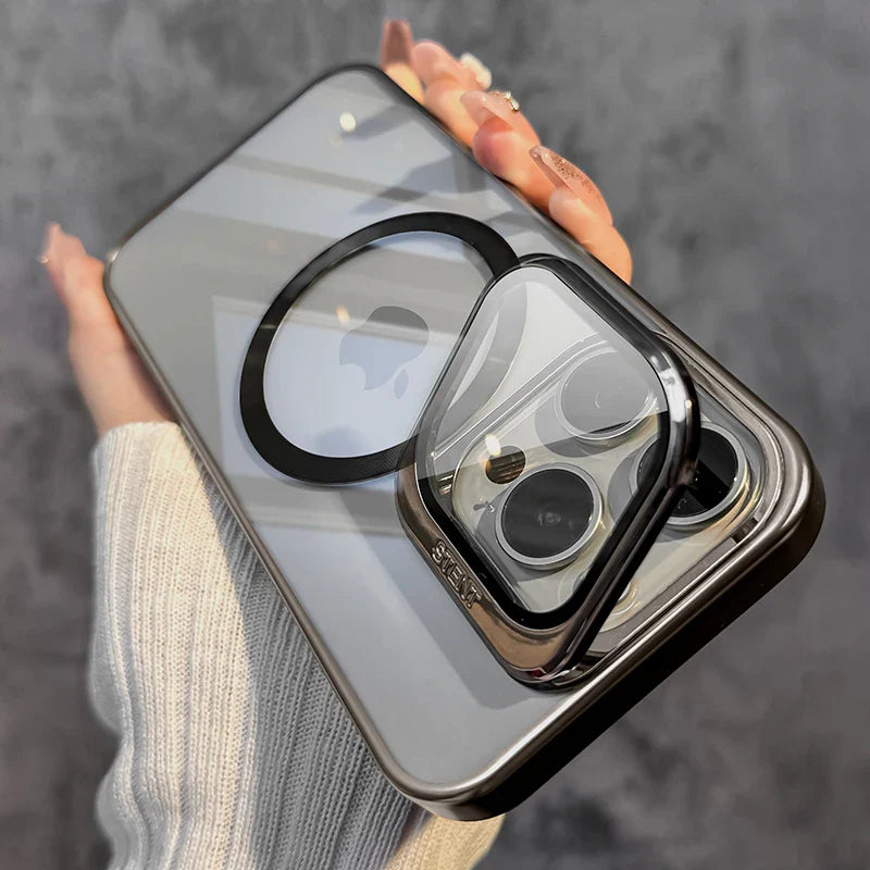 Transparent Lens Magsafe Stand Cover- iPhone