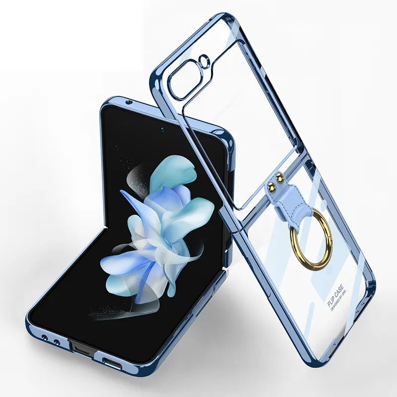 Plating Galaxy Z Flip 5 Case with Luxury Ring