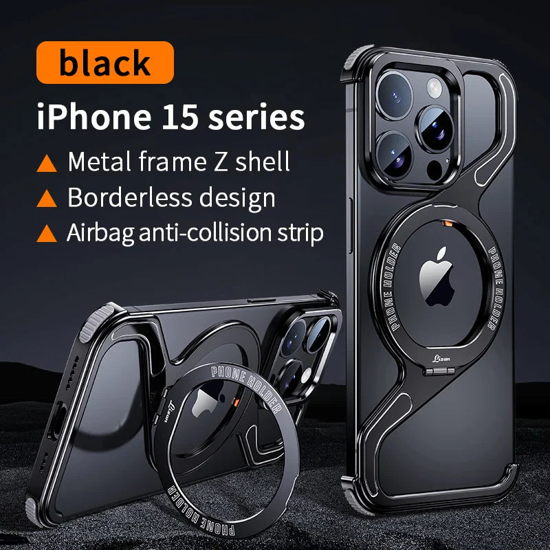 Corner Guard Titanium Magnetic Stand Case- iPhone