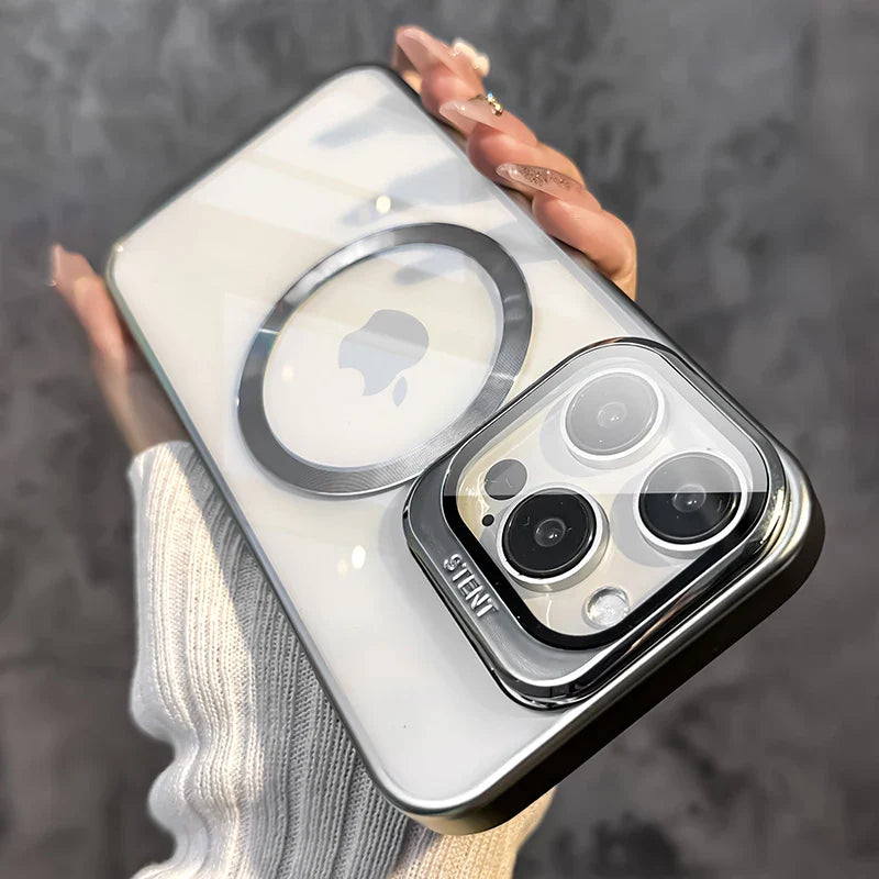 Transparent Lens Magsafe Stand Cover- iPhone