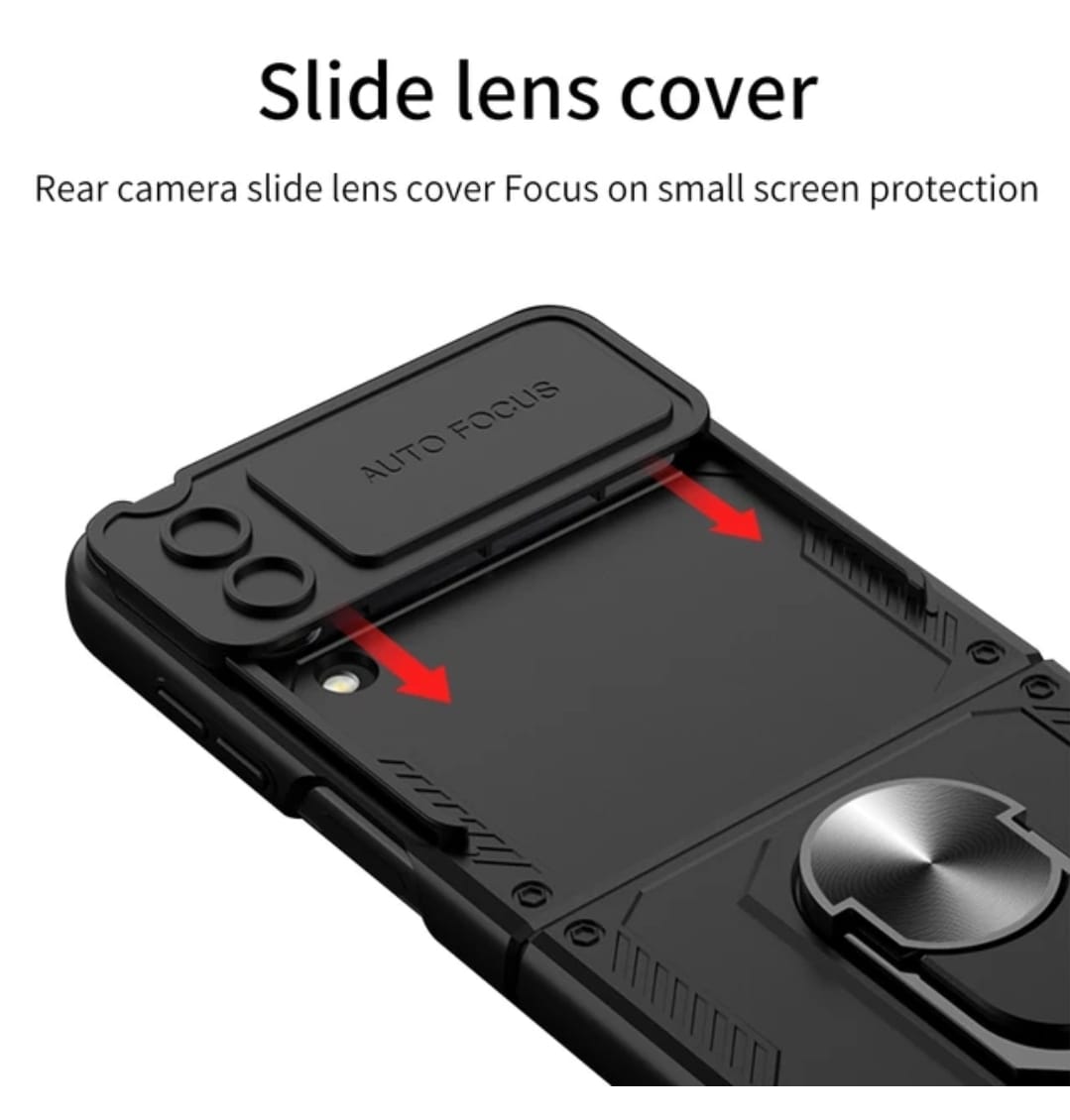 Camera Protection Kickstand Tough Finger Ring Armor Case For Galaxy Z Flip4 5G