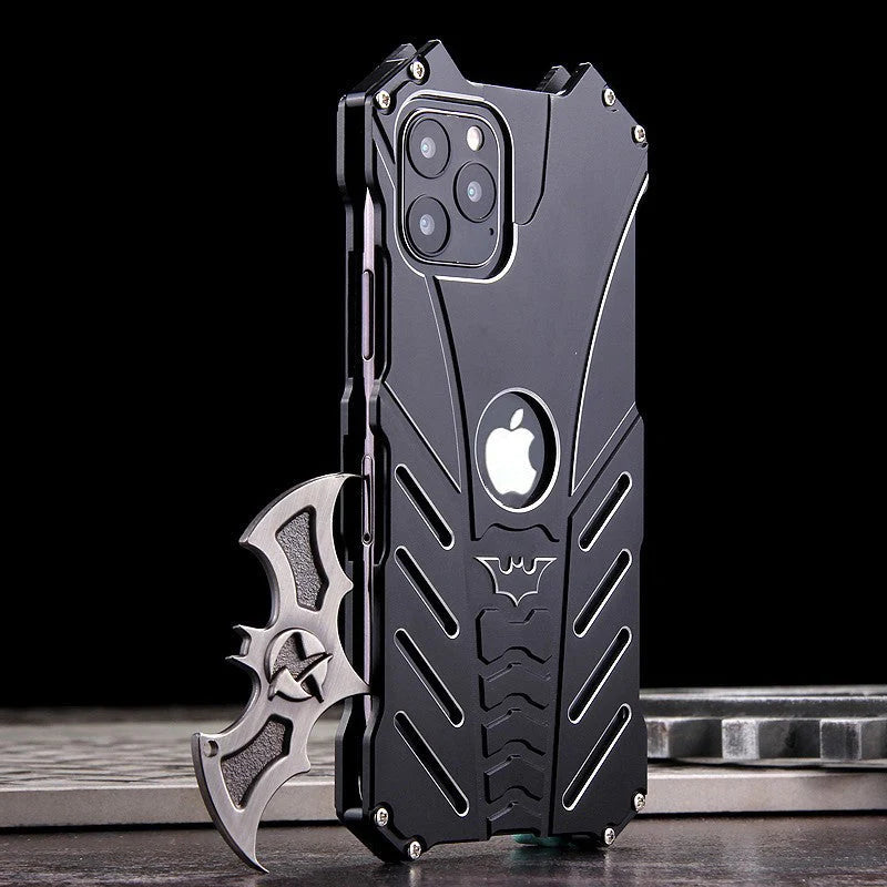 R-Just Aluminium Alloy Batman Case with Stand - iPhone 15 Series