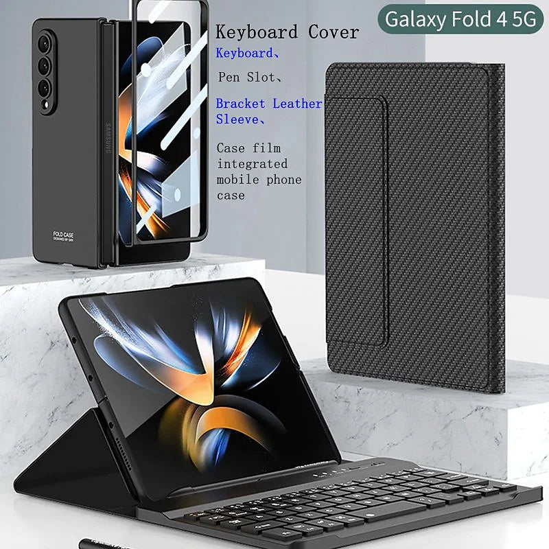 Wireless Keyboard Leather Magnetic Flip Case For Z Fold Series