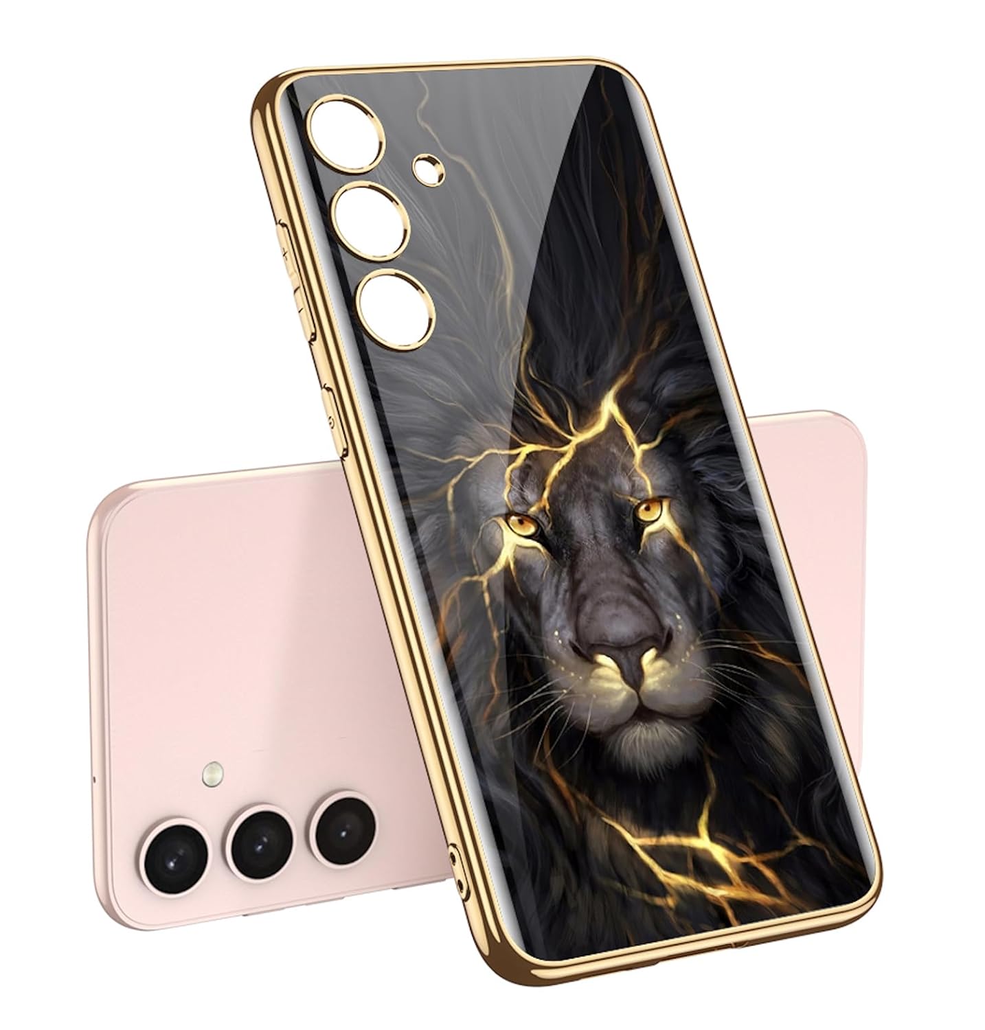 Galaxy S24 Lion Pattern Inspirational Glass Case