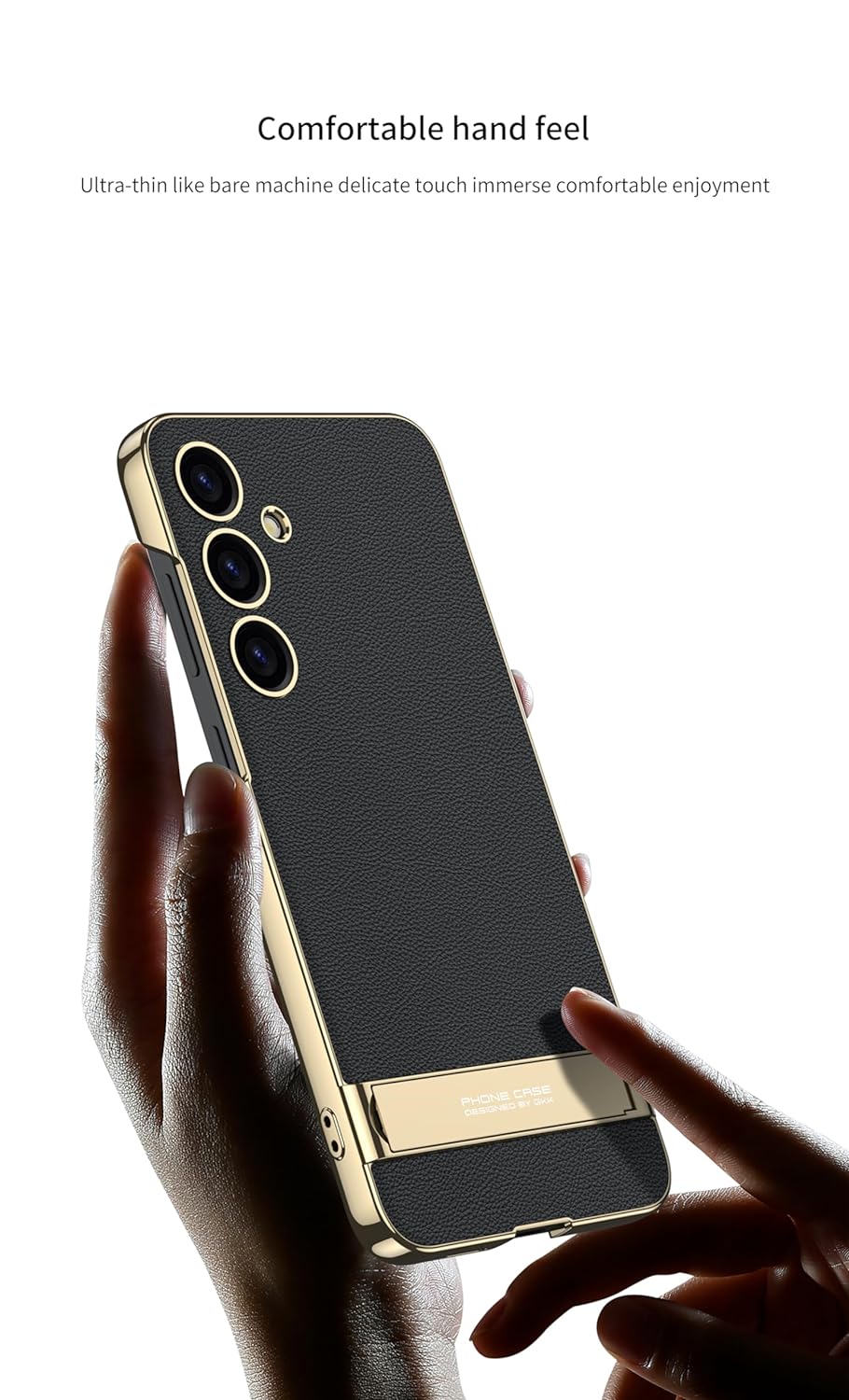Electroplated Leatherette Stand Case For Galaxy S24