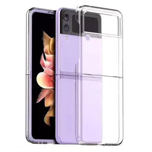 Thin Translucent Hard PC with Non-Slip Grip Protective Phone Cover for Z Flip3 & 4 5G