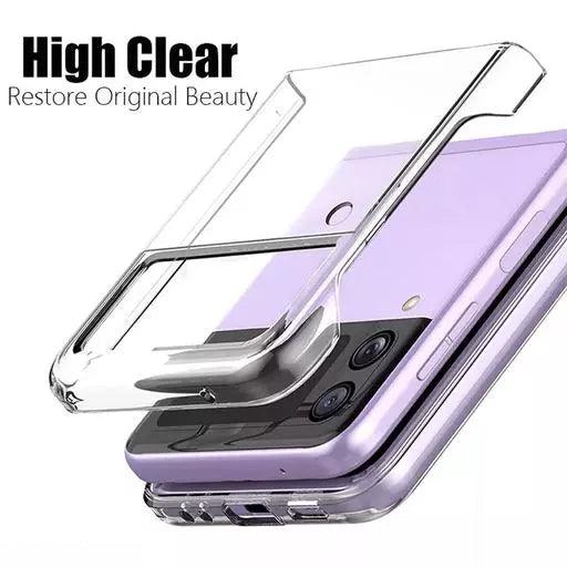 Thin Translucent Hard PC with Non-Slip Grip Protective Phone Cover for Z Flip3 & 4 5G