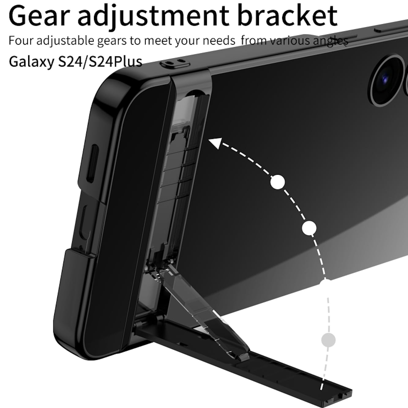 Kickstand Transparent Side Stand Case For Galaxy S24