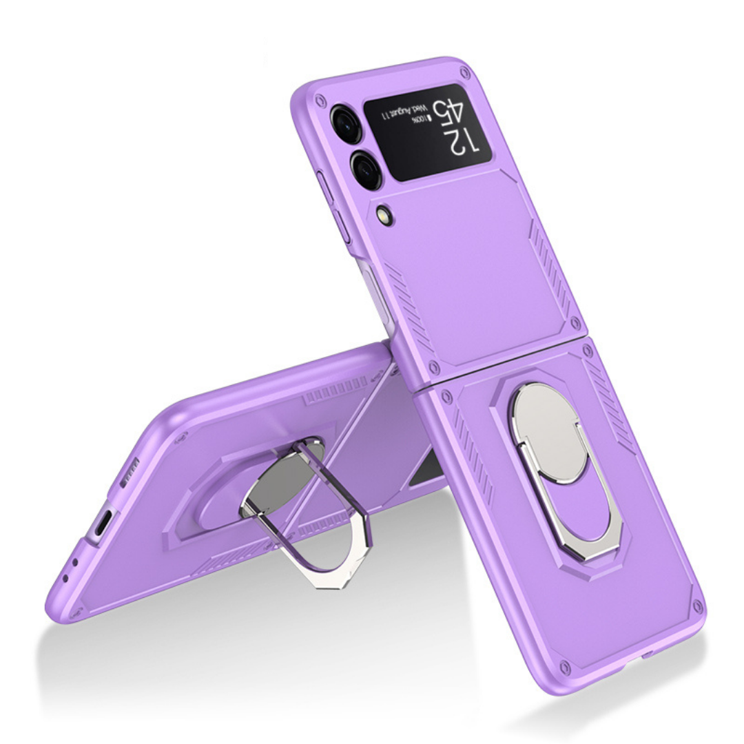 Multi- Color Ring Shockproof Phone Case For Samsung Galaxy Z Flip 3