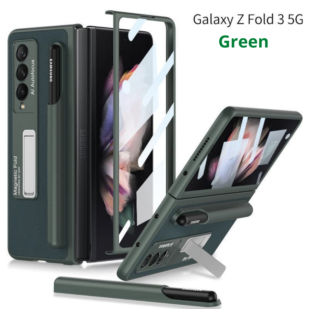 Samsung Galaxy Z Fold 3 Ultra Thin Back Stand Case With S-Pen Holder