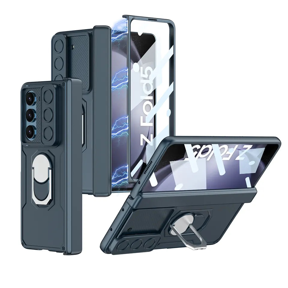 New Ring Armour Holder With Side Camera Lens Protection For Galaxy Z Fold5