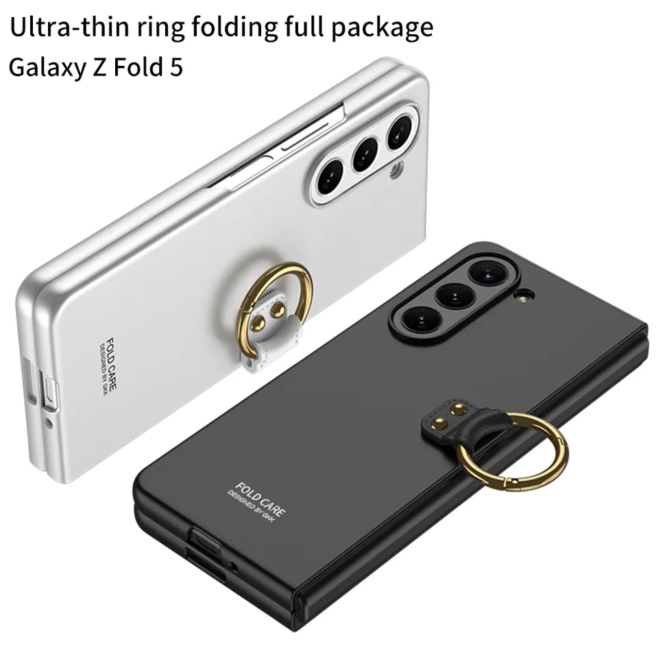 Ultra thin with metal ring foldable phone case for Samsung galaxy Z Fold 5