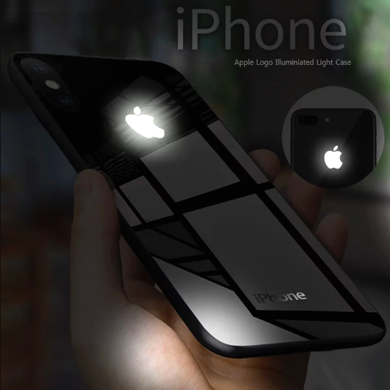 iPhone XR LED Logo Glass Back Case