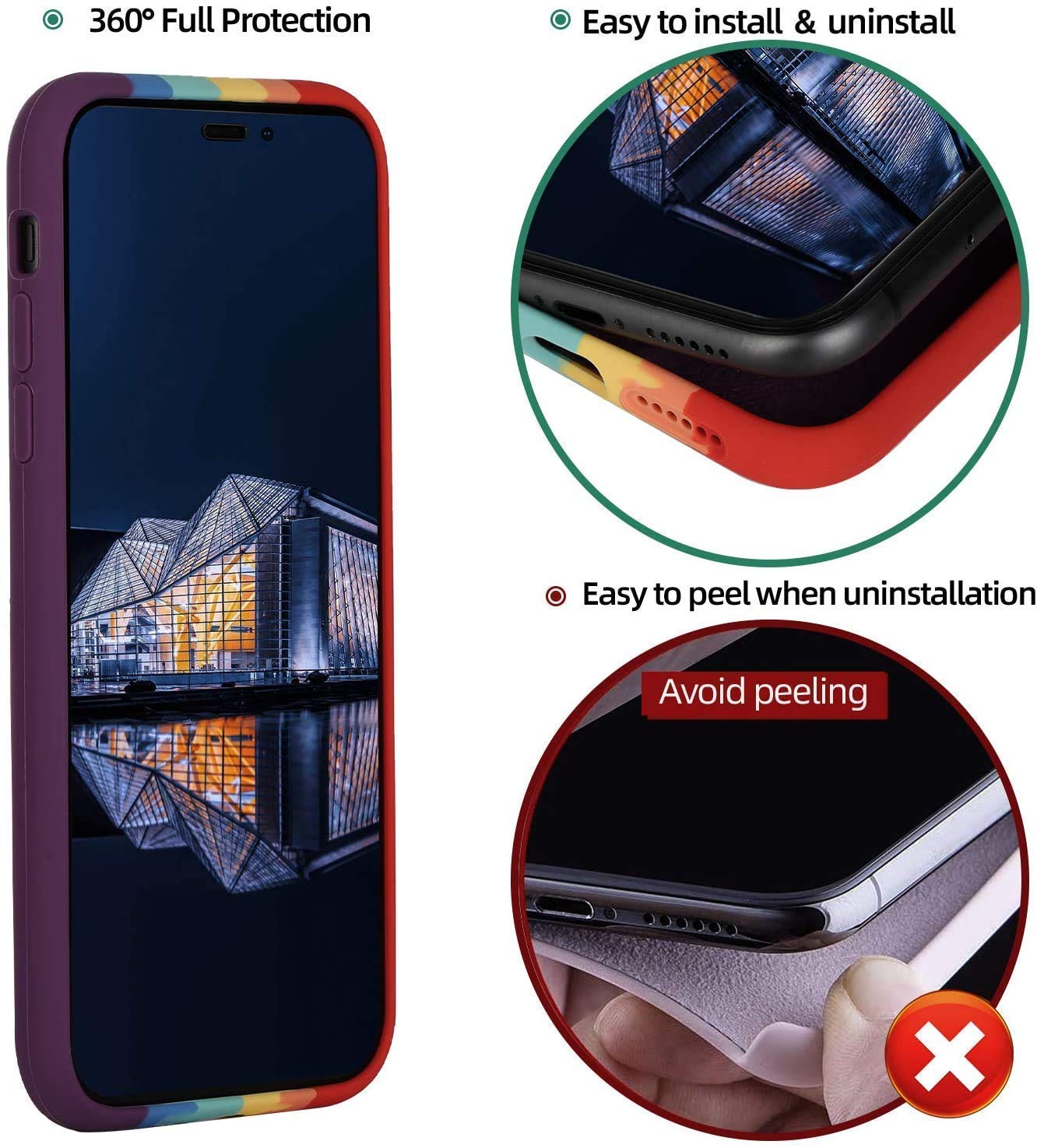 Rainbow Soft Silicon Case For iPhone 11 Pro Max