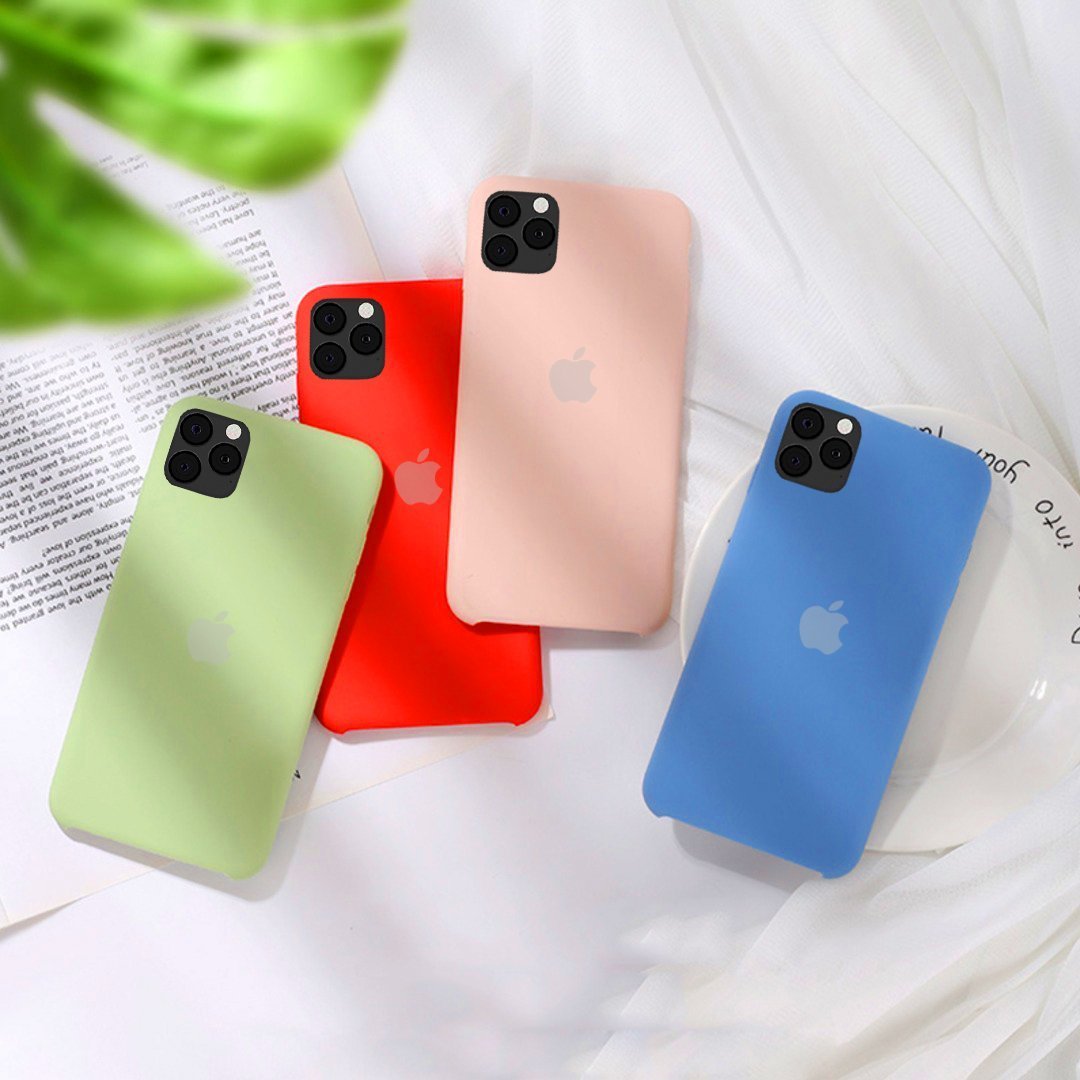Liquid Silicon Camera Closed Case For iPhone 11 (With Logo)