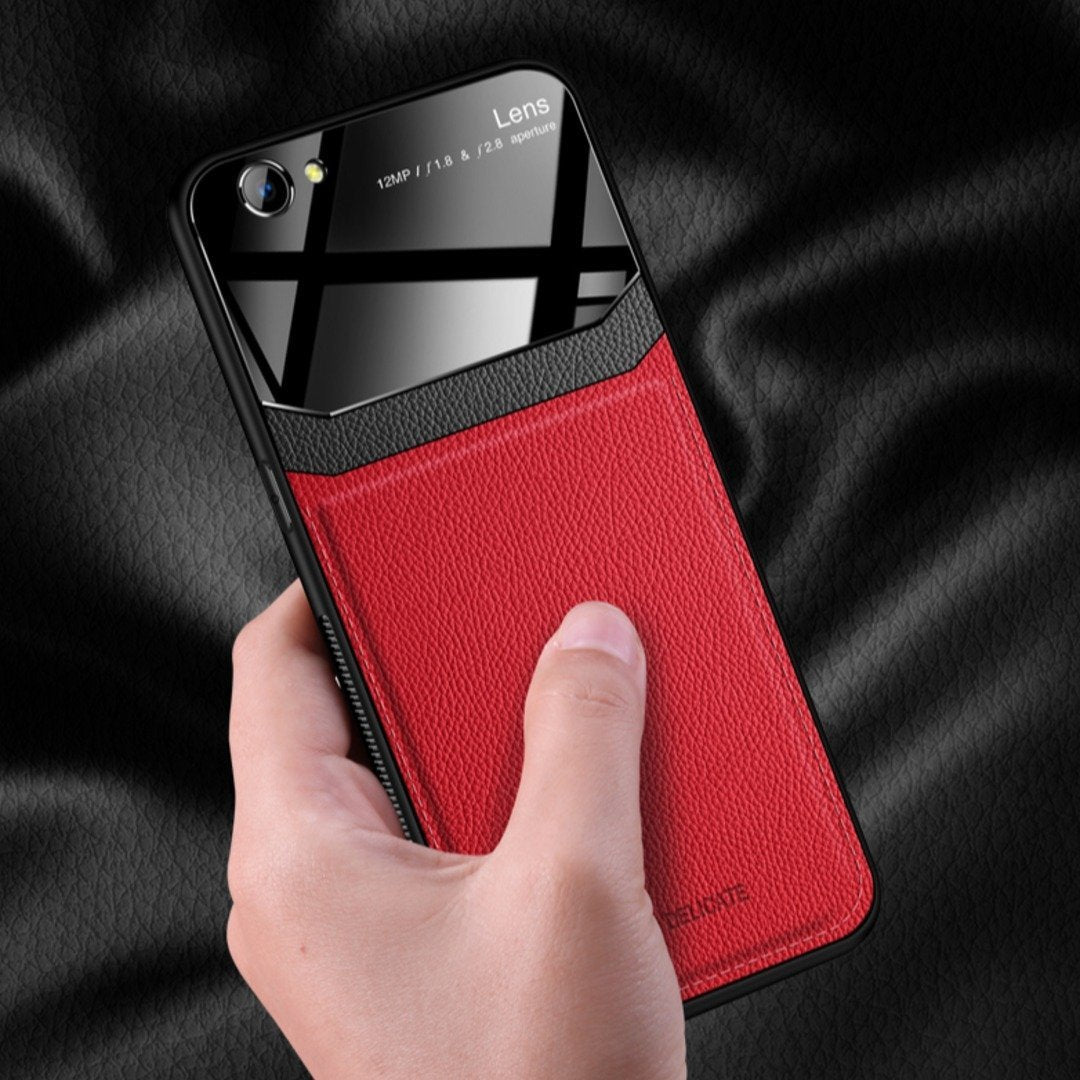 iPhone 8 Sleek Slim Leather Glass Case