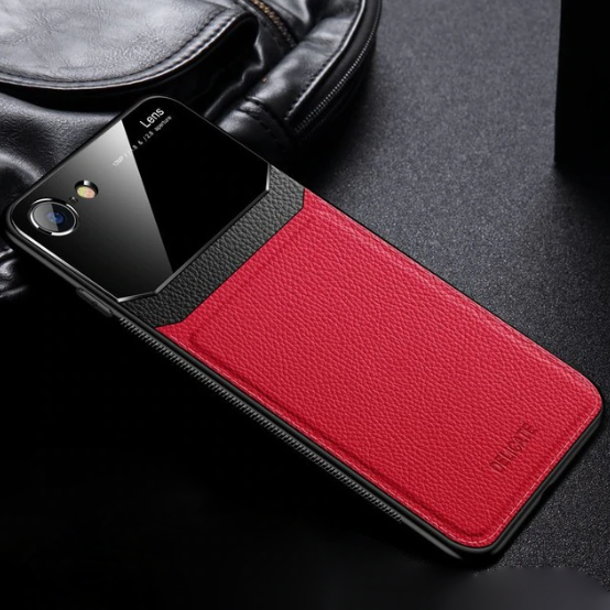 iPhone 8 Sleek Slim Leather Glass Case