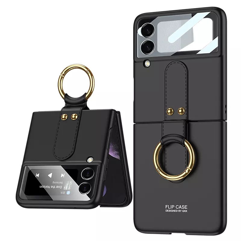 Shock-resistant Hard with Metal Ring Case For Samsung Galaxy Z Flip 3