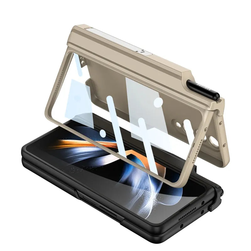 Magnetic with Hinge Protective Stand Case For Fold 3 & 4