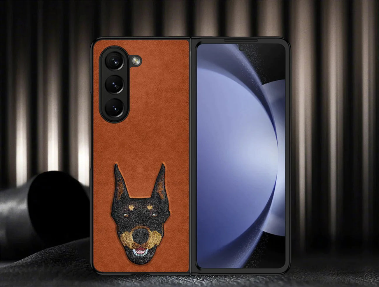 Racquet Club’s Curtis(Dog) Series Embroided Phone Case For Galaxy FOLD 5