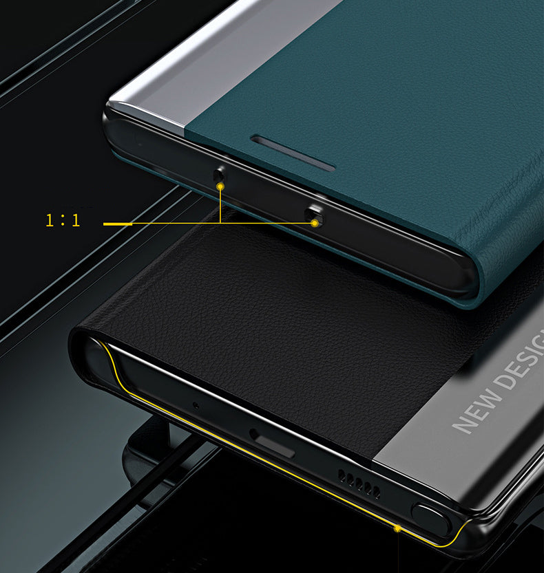 Galaxy S20 Ultra Genuine QIN Leather Flip Case