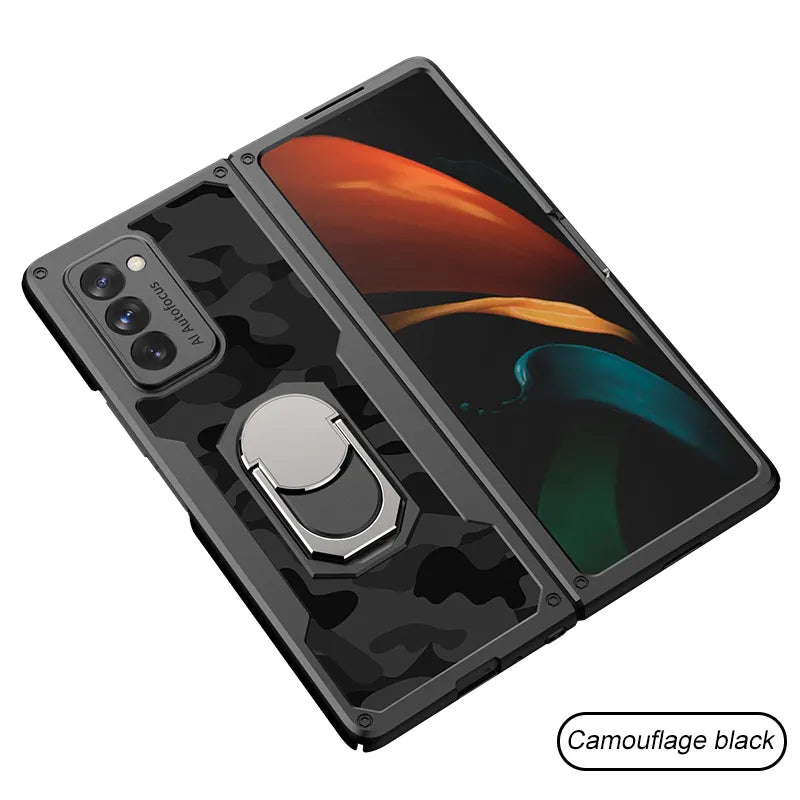 Galaxy Z Fold 3 Foldable Shockproof PC Case with Ring Holder