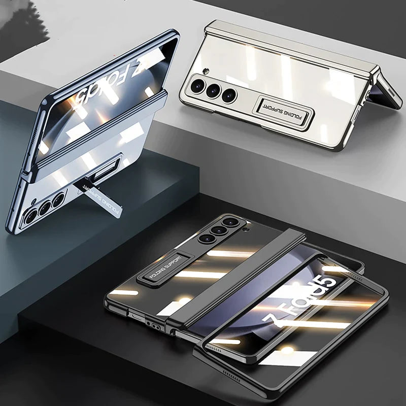 TRANSPARENT MAGNETIC HINGE CASE WITH STAND FOR SAMSUNG GALAXY Z FOLD 5