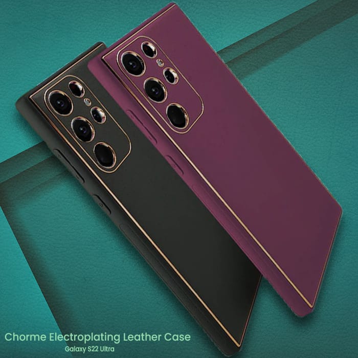 Luxury Design Leather Back Case Samsung Galaxy S22 Ultra