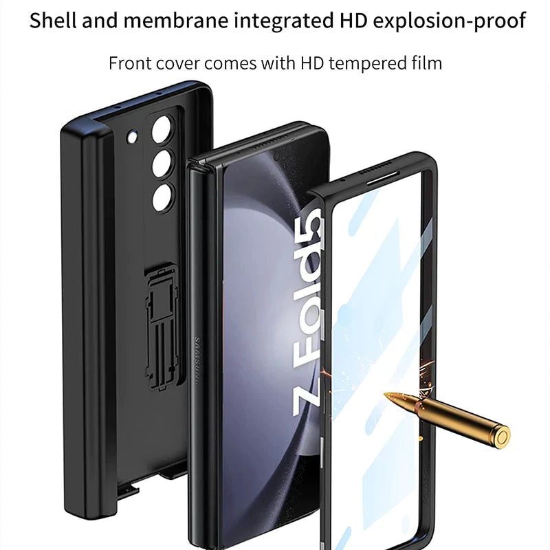 SHOCKPROOF MATTE CASE WITH PEN HOLDER FOR GALAXY Z FOLD 5