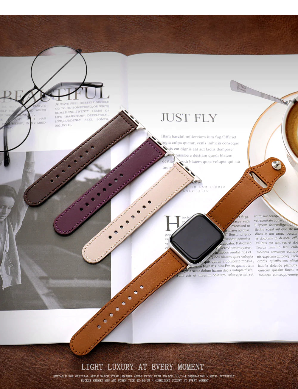 Pride Edition INK  LEATHER STRAP FOR SMART-WATCH SERIES 7/6/5/4/3/2/1/SE (38,40,41MM - 42,44,45MM)