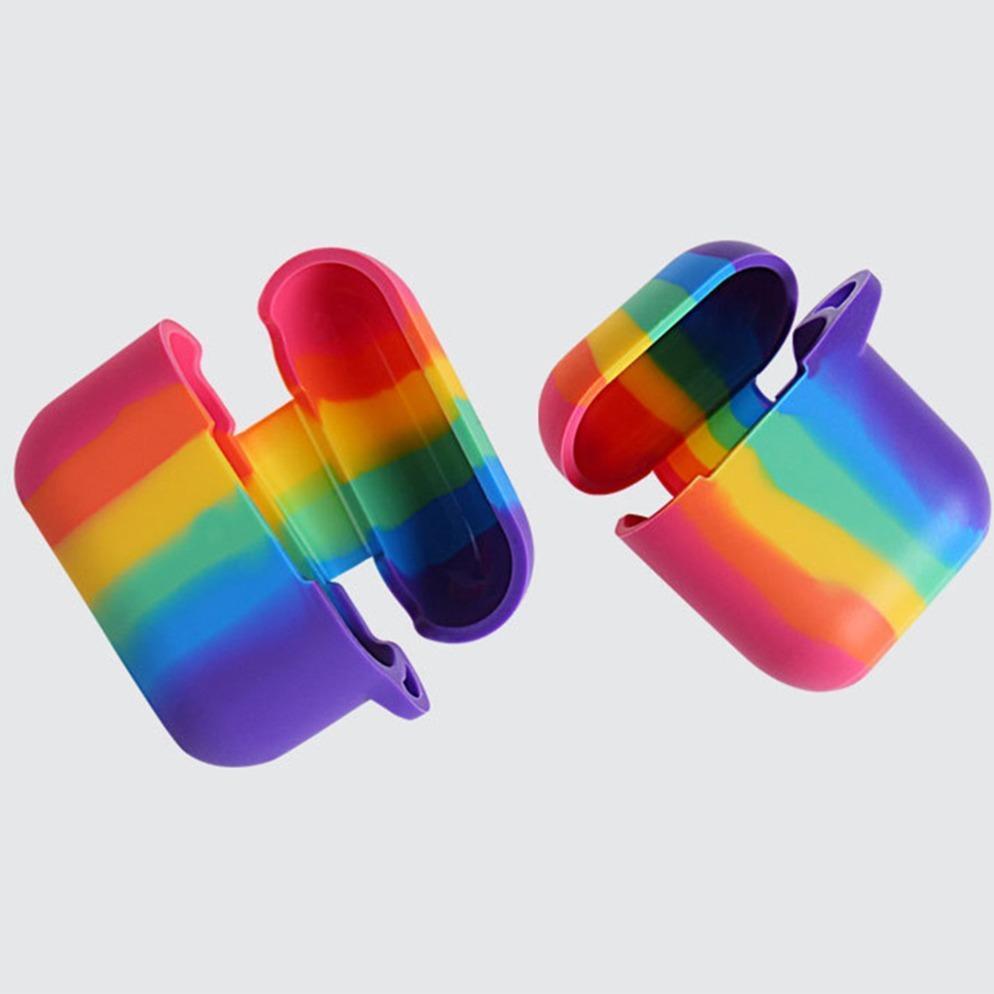 Rainbow Liquid Silicone Earbuds Case