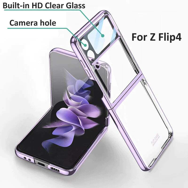 Galaxy Z Flip 4 Premium Transparent Glitter Back Case
