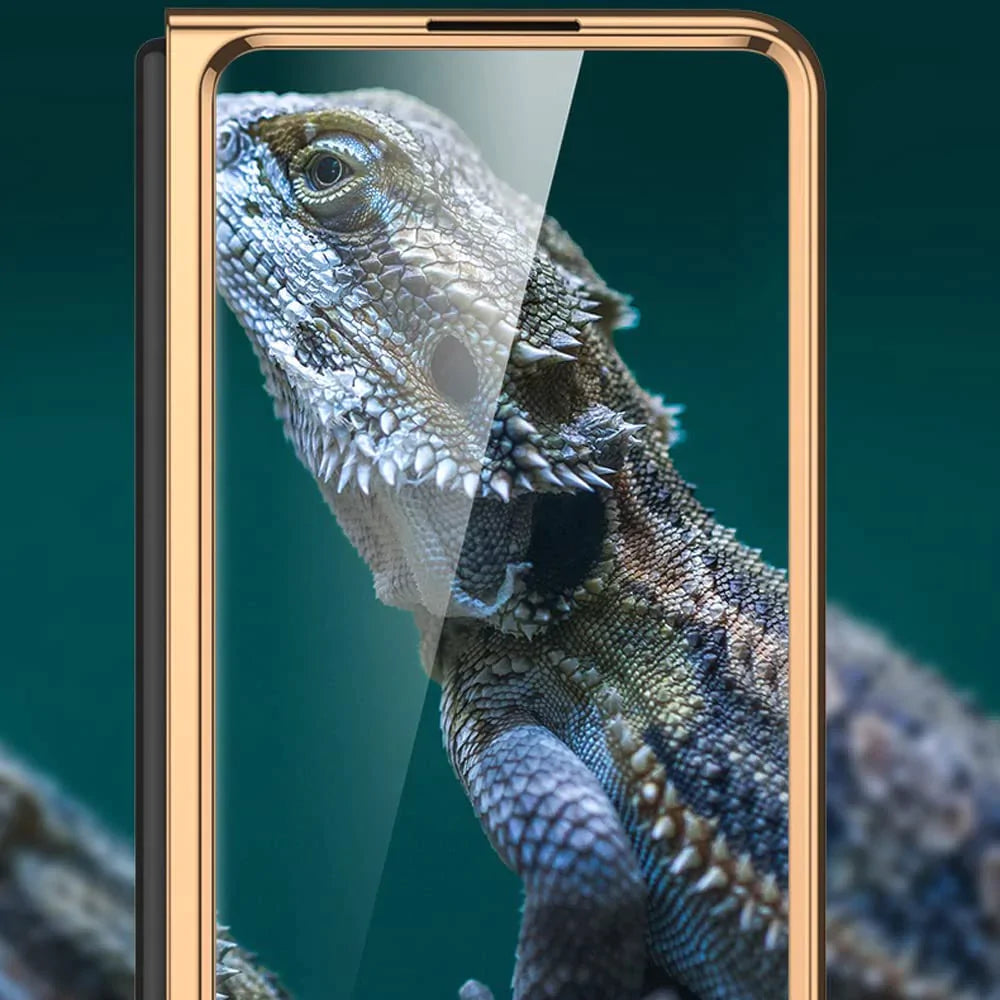 Galaxy Z Fold Series Lion Pattern Glass Cover Case