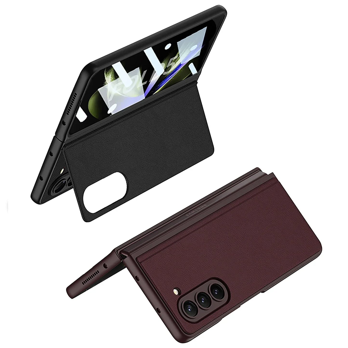 ULTRA THIN LEATHER CASE WITH BRACKET FOR GALAXY Z FOLD 5