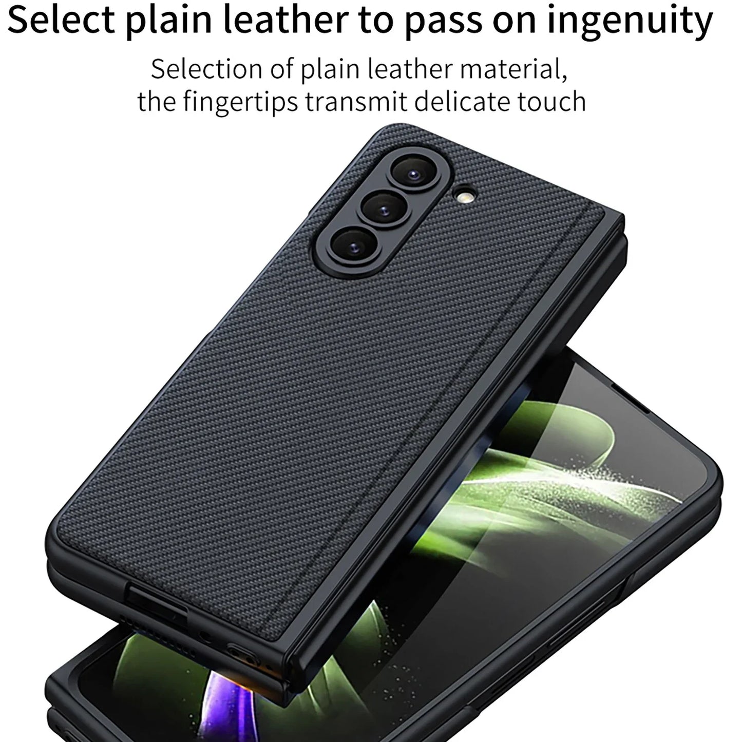 ULTRA THIN LEATHER CASE WITH BRACKET FOR GALAXY Z FOLD 5